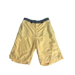 Vintage 90's Tommy Hilfiger Men's Yellow & Gray Board Shorts Size L